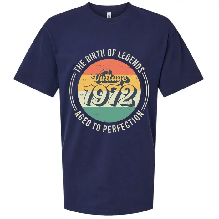 Vintage 1972 50th Birthday The Birth Of Legends Sueded Cloud Jersey T-Shirt