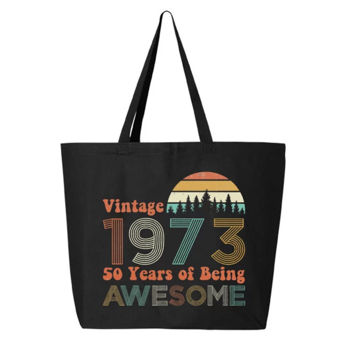 Vintage 1973 50 Years Of Being Awesome 50th Birthday 25L Jumbo Tote