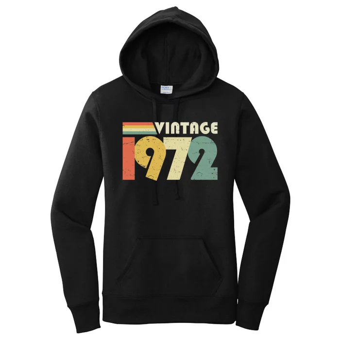 Vintage 1972 50th Birthday Gift Distressed Design Women's Pullover Hoodie