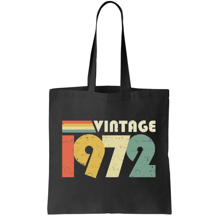 Vintage 1972 50th Birthday Gift Distressed Design Tote Bag