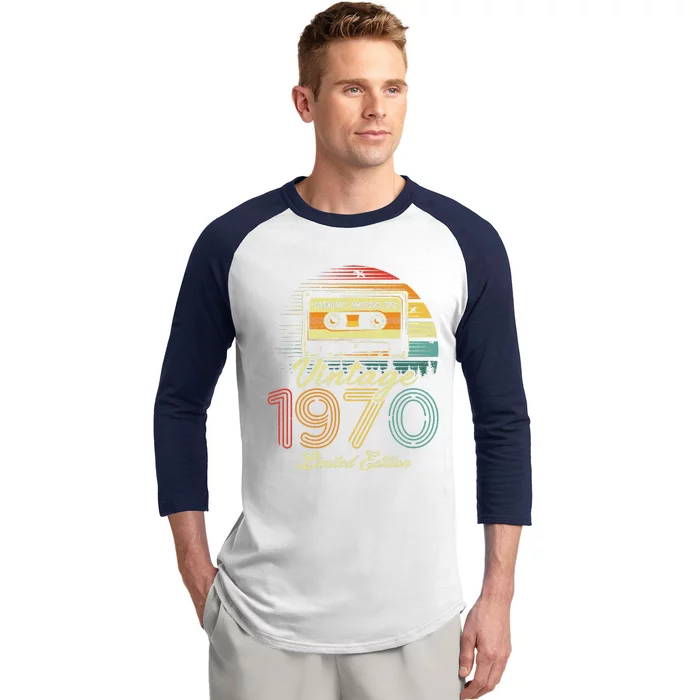 Vintage 1970 53rd Birthday Gift 53 Years Old Cassette Tape Baseball Sleeve Shirt