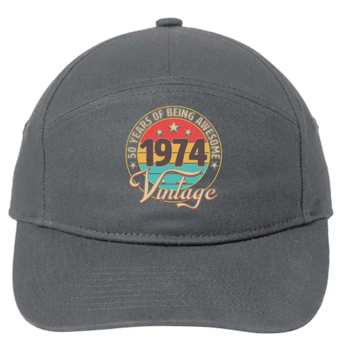 Vintage 1974 50 Years Of Being Awesome 7-Panel Snapback Hat