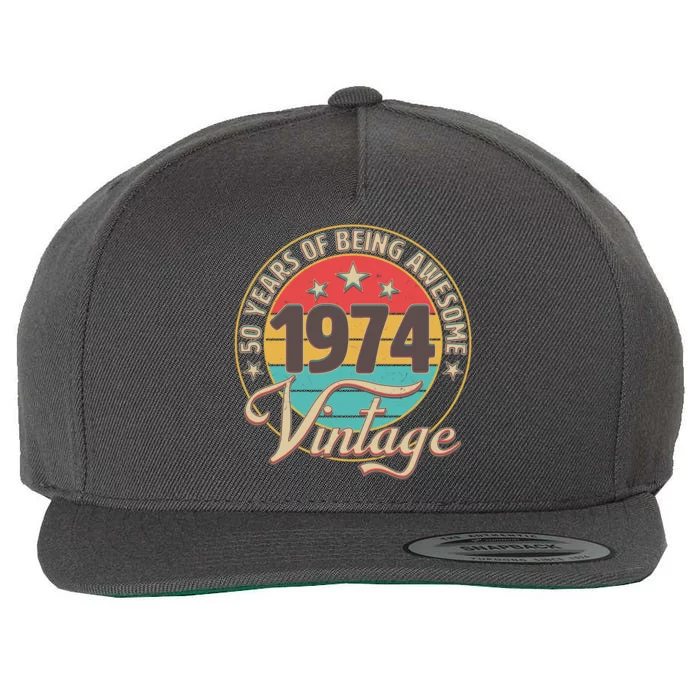 Vintage 1974 50 Years Of Being Awesome Wool Snapback Cap