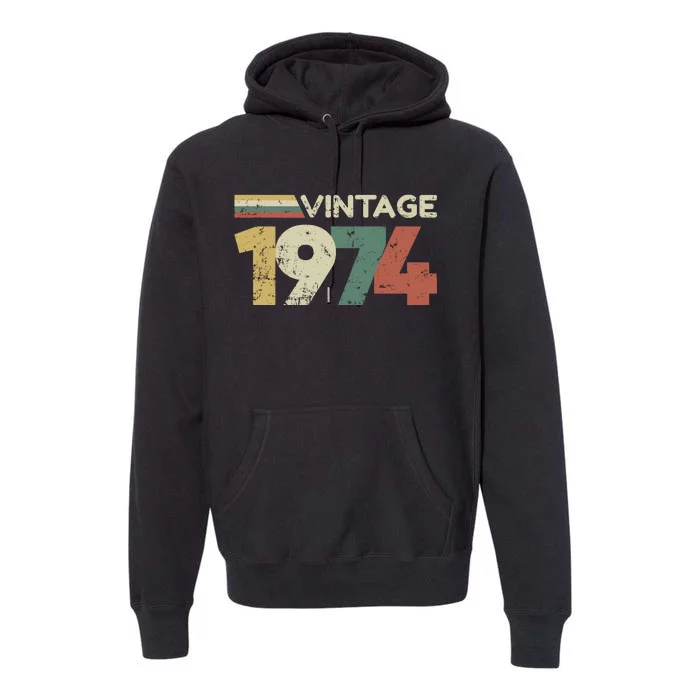 Vintage 1974 50th Birthday 2024 Premium Hoodie