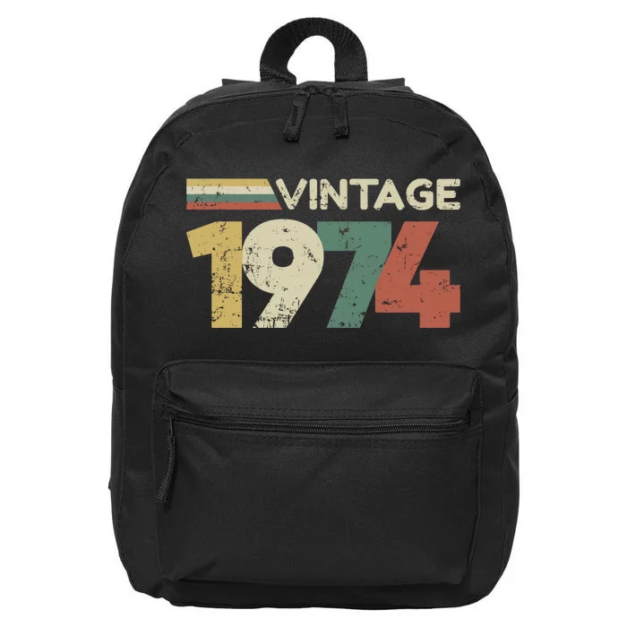 Vintage 1974 50th Birthday 2024 16 in Basic Backpack