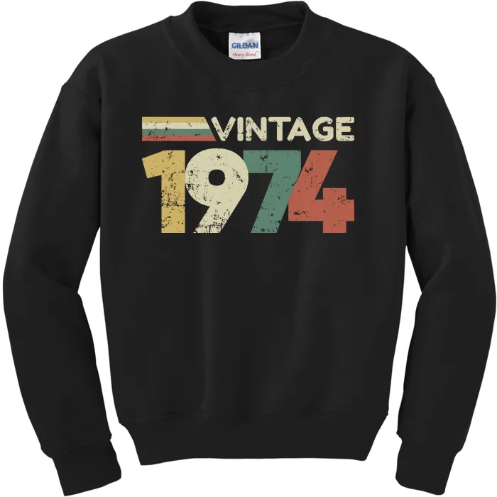 Vintage 1974 50th Birthday 2024 Kids Sweatshirt