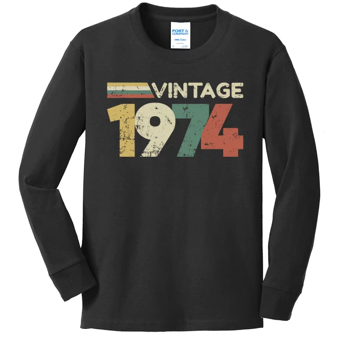 Vintage 1974 50th Birthday 2024 Kids Long Sleeve Shirt