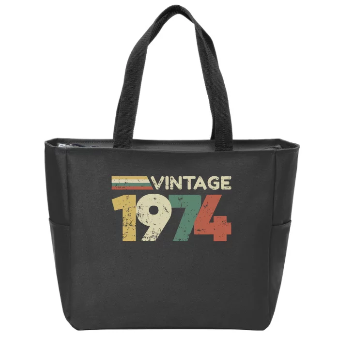 Vintage 1974 50th Birthday 2024 Zip Tote Bag