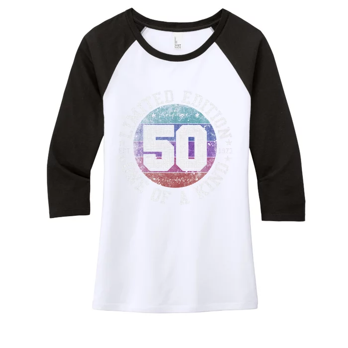 Vintage 1973 50 Year Old Gifts Limited Edition 50th Birthday Cute Women's Tri-Blend 3/4-Sleeve Raglan Shirt