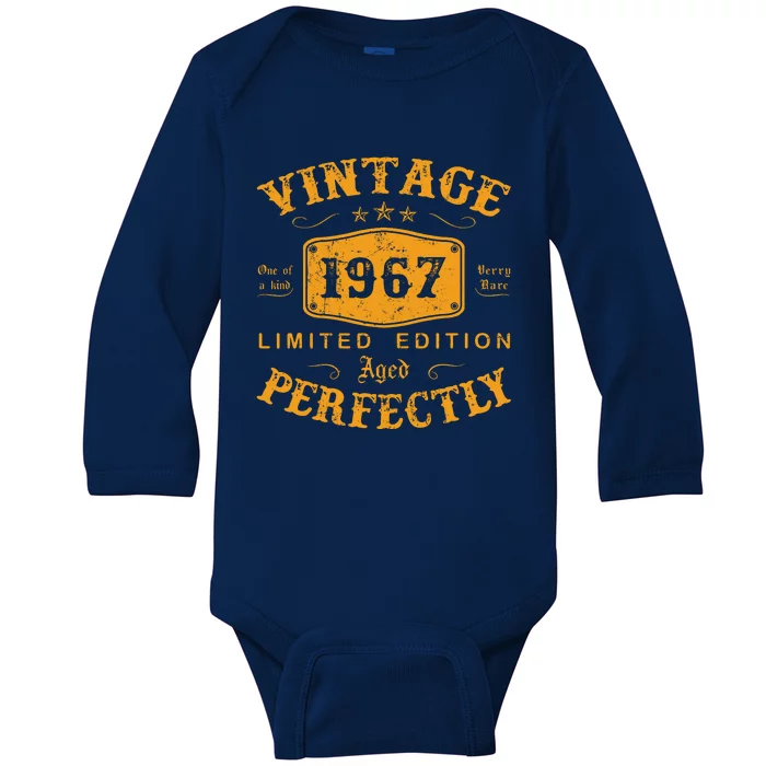 Vintage 1967 55 Birthday Gifts 55th Birthday Gifts Baby Long Sleeve Bodysuit