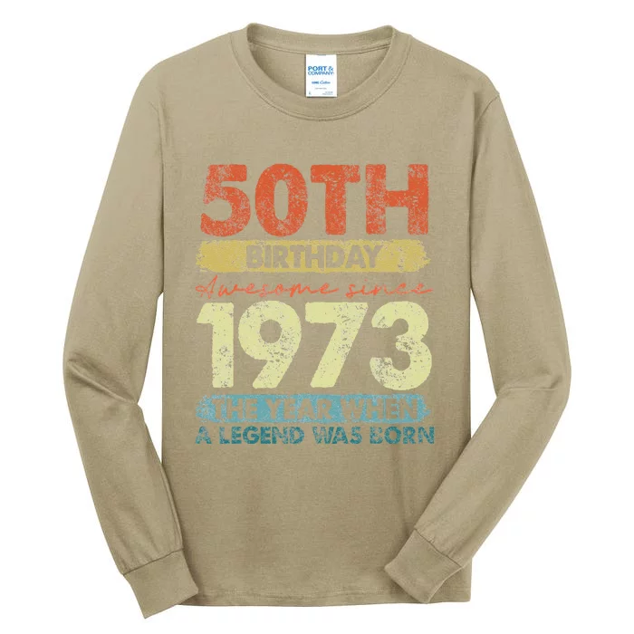 Vintage 1973 50 Year Old Gifts Limited Edition 50th Birthday Tall Long Sleeve T-Shirt