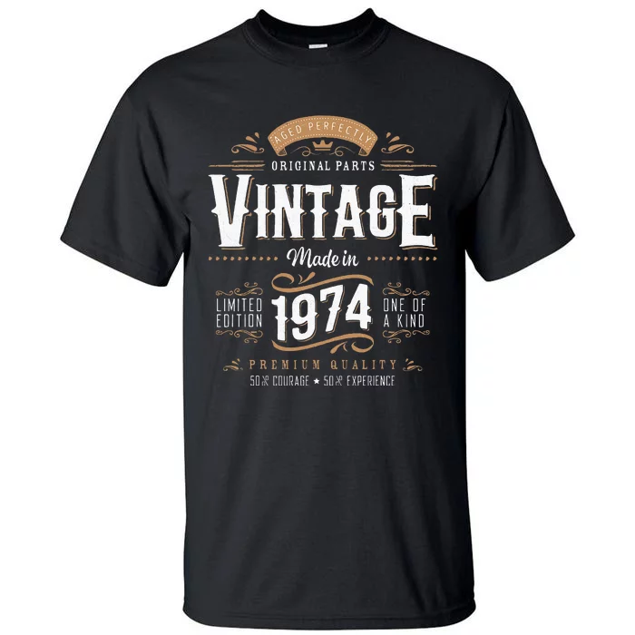 Vintage 1974 50th Birthday Gifts 50 Year Old Tall T-Shirt