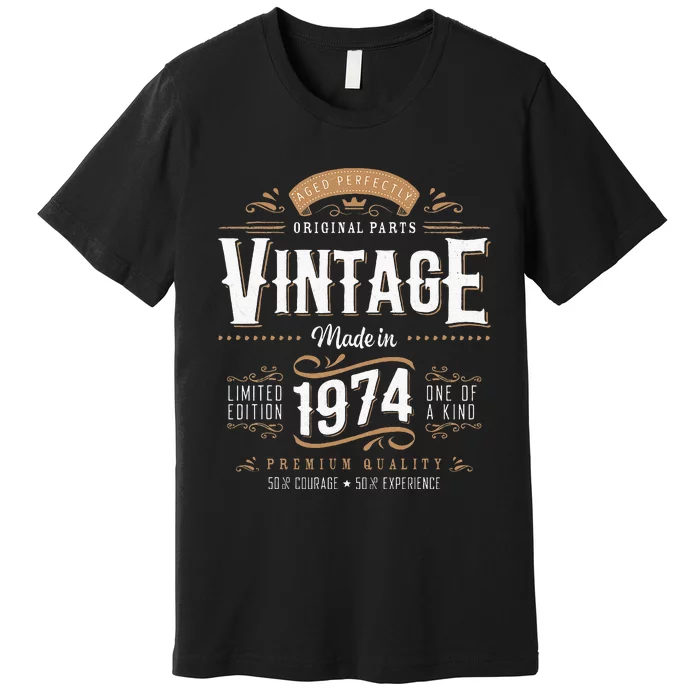 Vintage 1974 50th Birthday Gifts 50 Year Old Premium T-Shirt