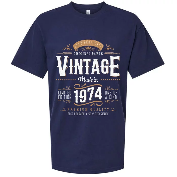 Vintage 1974 50th Birthday Gifts 50 Year Old Sueded Cloud Jersey T-Shirt