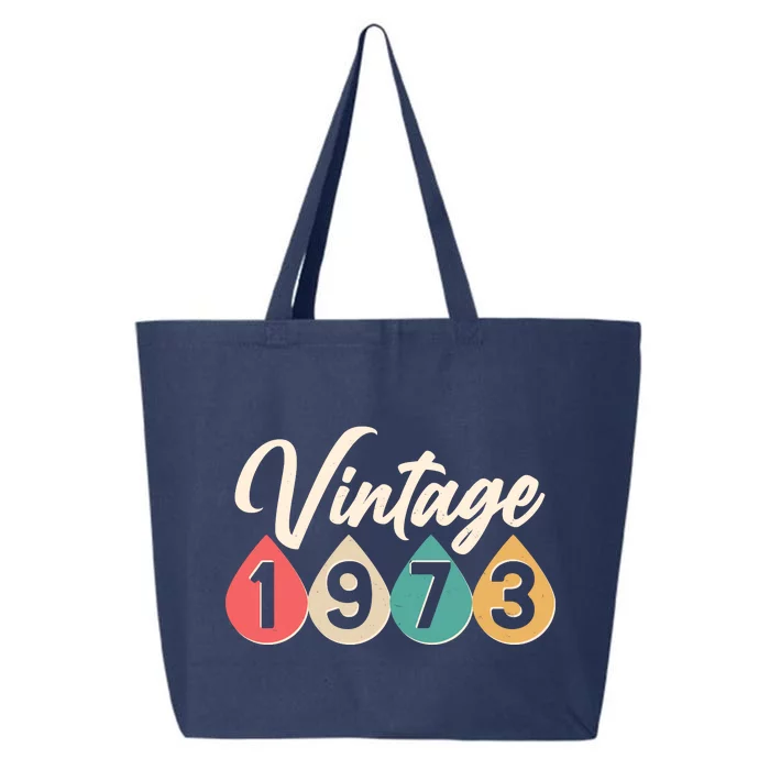 Vintage 1973 50th Birthday Retro Teardrop Design 25L Jumbo Tote