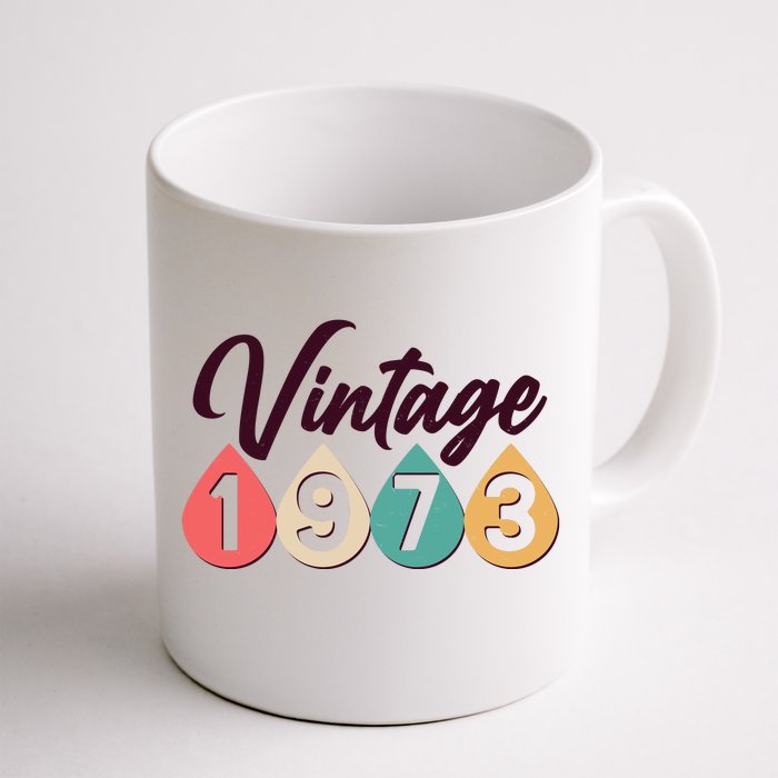 Vintage 1973 50th Birthday Retro Teardrop Design Front & Back Coffee Mug