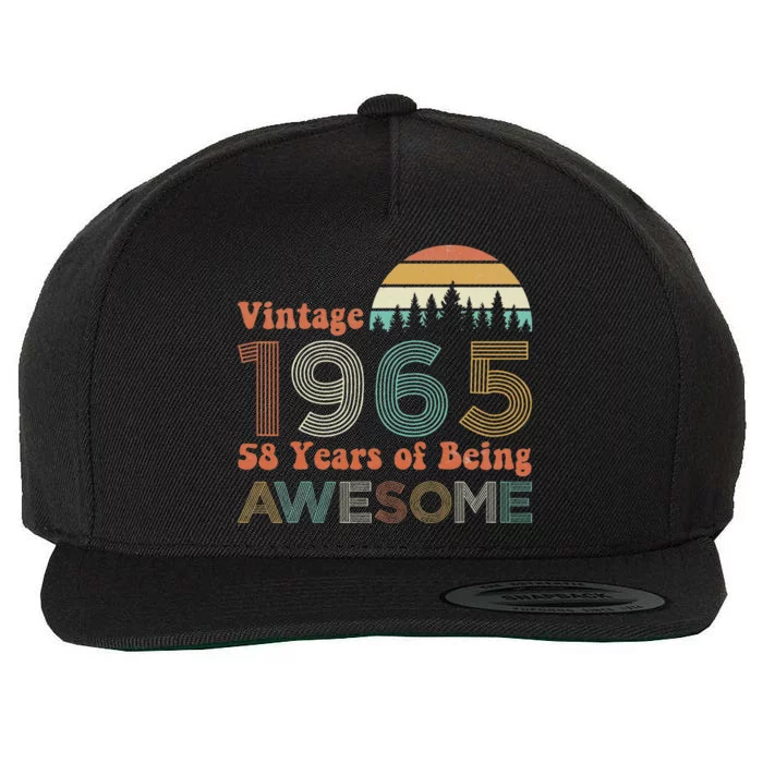 Vintage 1965 58 Years Of Being Awesome 58th Birthday Wool Snapback Cap