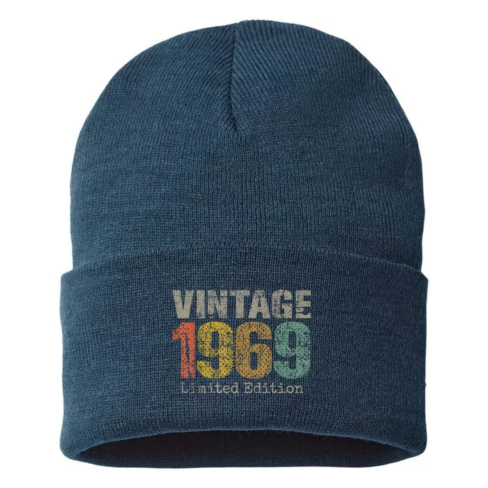 Vintage 1969 55th Birthday Gifts 55 Year Old Sustainable Knit Beanie