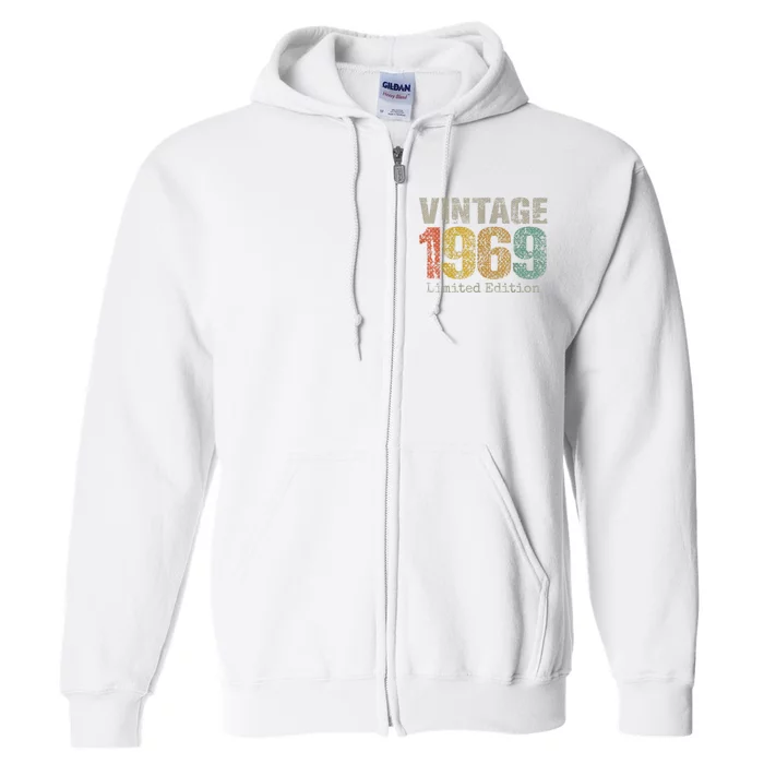 Vintage 1969 55th Birthday Gifts 55 Year Old Full Zip Hoodie