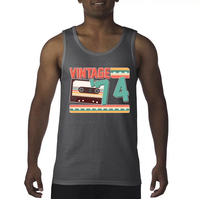 Vintage 1974 50th Birthday Cassette Tape Tank Top