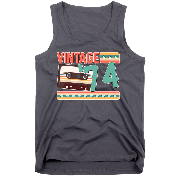 Vintage 1974 50th Birthday Cassette Tape Tank Top