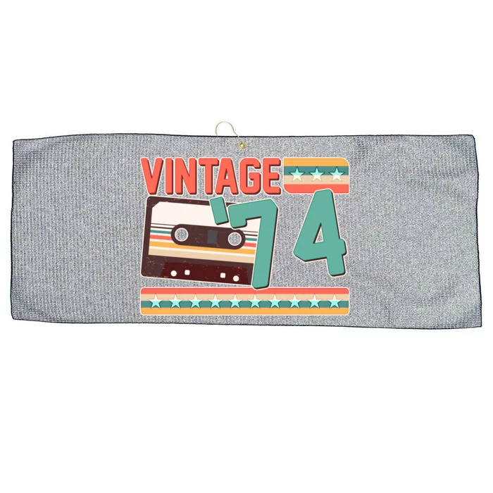 Vintage 1974 50th Birthday Cassette Tape Large Microfiber Waffle Golf Towel