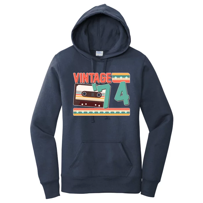 Vintage 1974 50th Birthday Cassette Tape Women's Pullover Hoodie