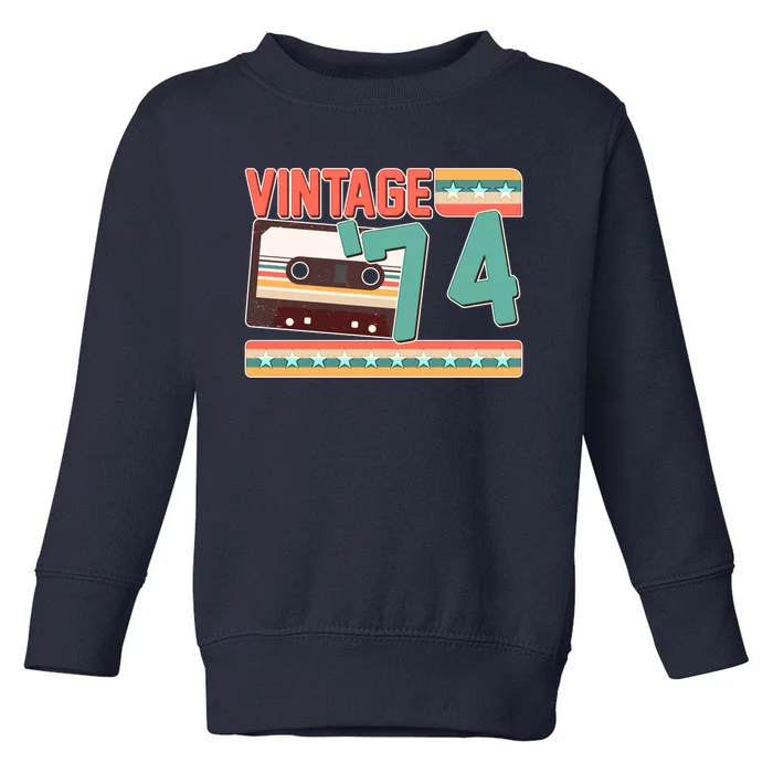 Vintage 1974 50th Birthday Cassette Tape Toddler Sweatshirt