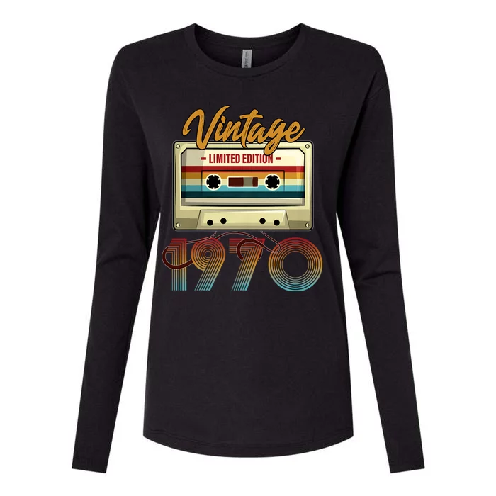 Vintage 1970 54th Birthday Cassette Tape Womens Cotton Relaxed Long Sleeve T-Shirt