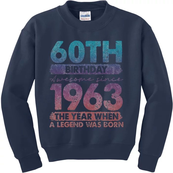 Vintage 1963 60 Year Old Gifts Limited Edition 60th Birthday Cute Kids Sweatshirt