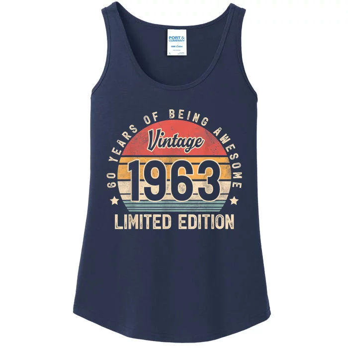 Vintage 1963 60 Years Of Being Awesome Gifts 60th Birthday Ladies Essential Tank