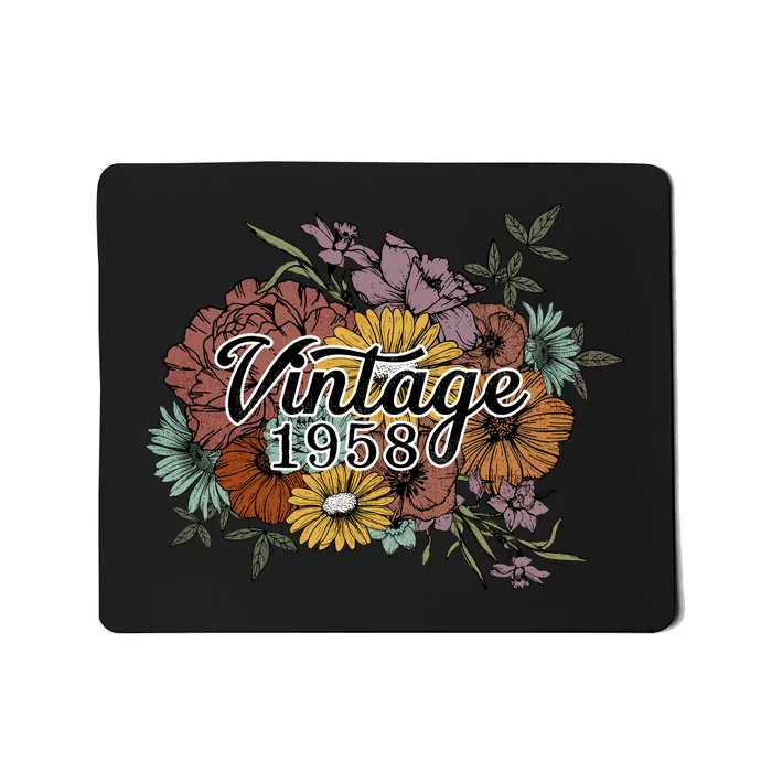 Vintage 1958 65 Year Old Sunflowers Floral 65th Birthday Mousepad