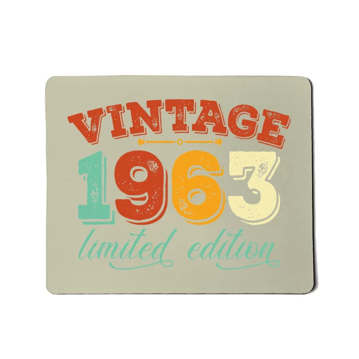 Vintage 1963 60th Birthday Award Women 60 Years Old Mousepad