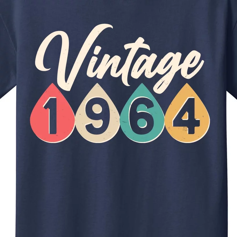 Vintage 1964 60th Birthday Retro Teardrop Design Kids T-Shirt