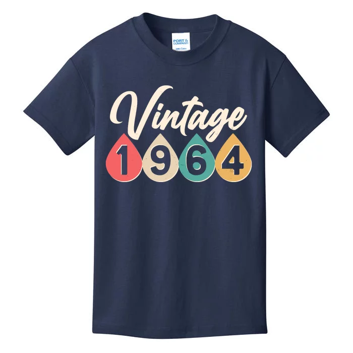 Vintage 1964 60th Birthday Retro Teardrop Design Kids T-Shirt