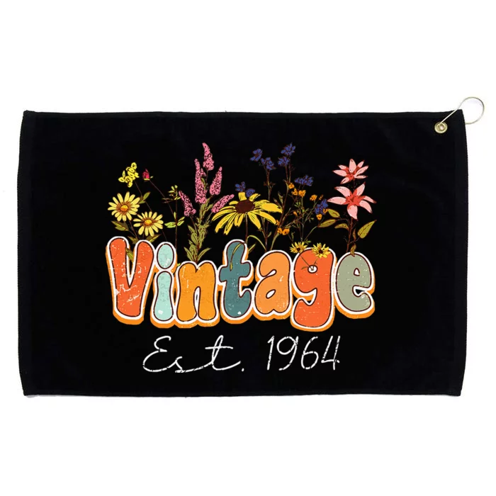 Vintage 1964 60th Birthday Wildflower 60 Year Old Women Grommeted Golf Towel