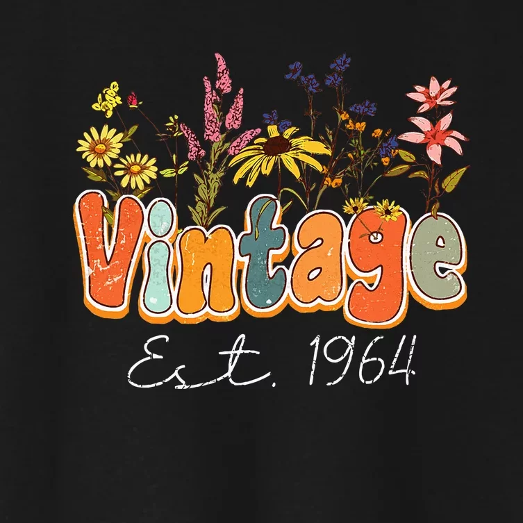 Vintage 1964 60th Birthday Wildflower 60 Year Old Women Women's Crop Top Tee