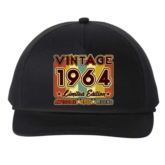 Vintage 1964 60th Birthday Limited Edition Awesome Epic Legend Snapback Five-Panel Rope Hat