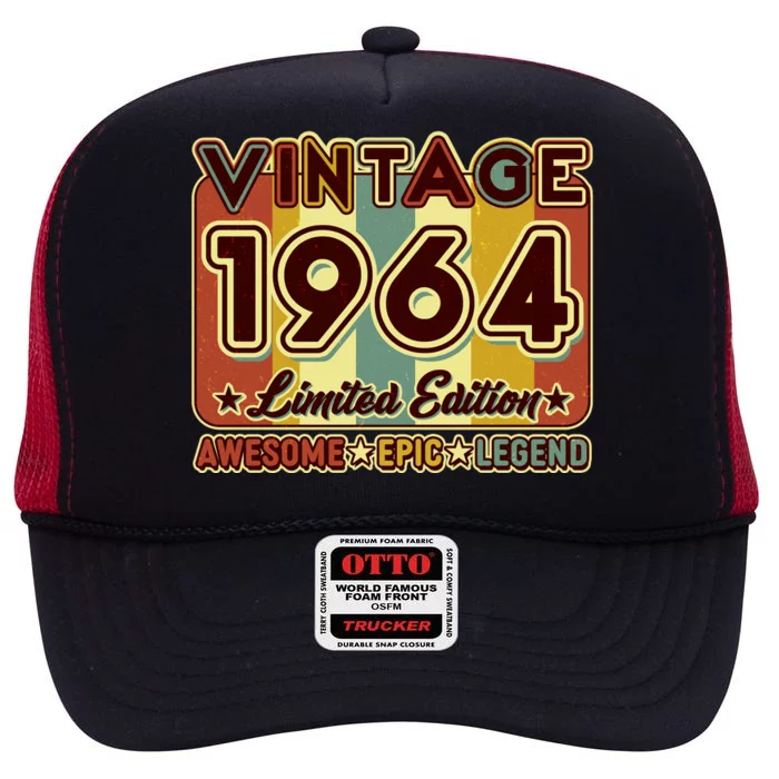 Vintage 1964 60th Birthday Limited Edition Awesome Epic Legend High Crown Mesh Trucker Hat