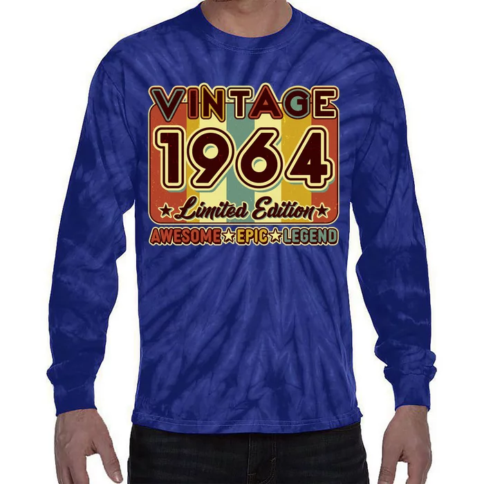 Vintage 1964 60th Birthday Limited Edition Awesome Epic Legend Tie-Dye Long Sleeve Shirt