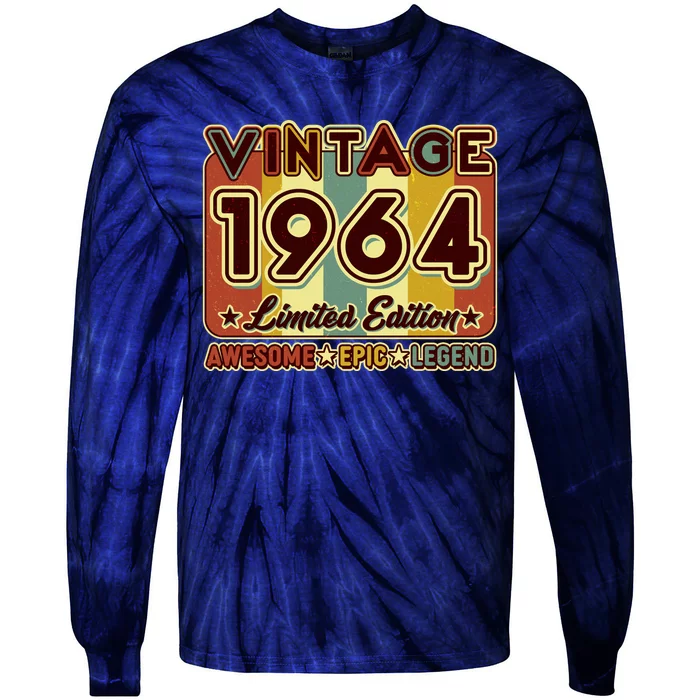 Vintage 1964 60th Birthday Limited Edition Awesome Epic Legend Tie-Dye Long Sleeve Shirt