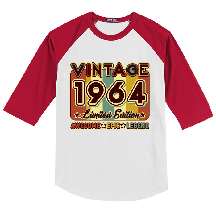 Vintage 1964 60th Birthday Limited Edition Awesome Epic Legend Kids Colorblock Raglan Jersey