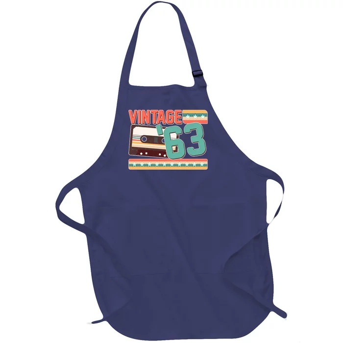 Vintage 1963 60th Birthday Cassette Tape Full-Length Apron With Pocket