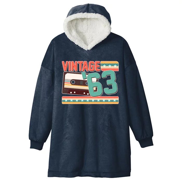 Vintage 1963 60th Birthday Cassette Tape Hooded Wearable Blanket