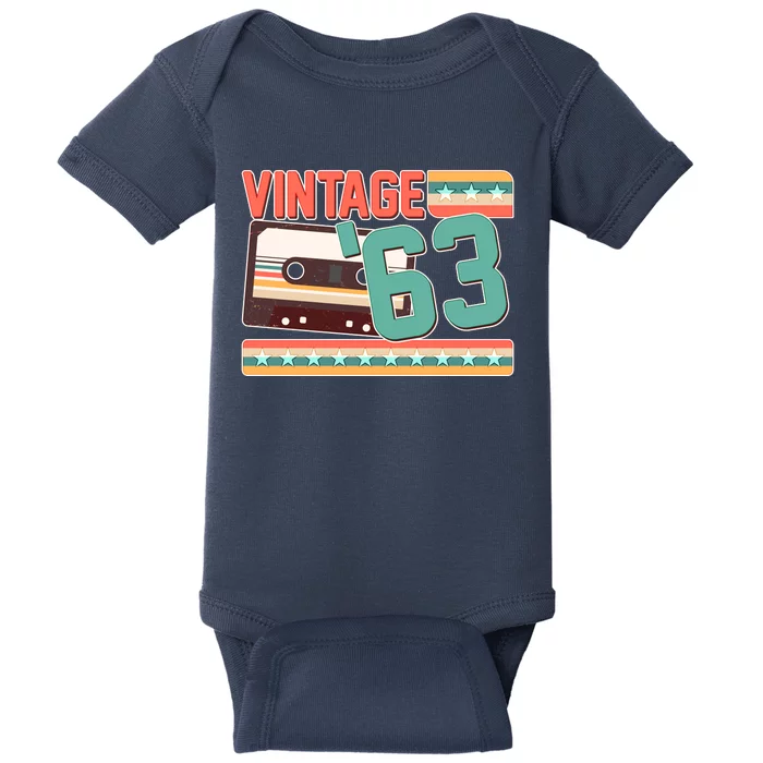 Vintage 1963 60th Birthday Cassette Tape Baby Bodysuit