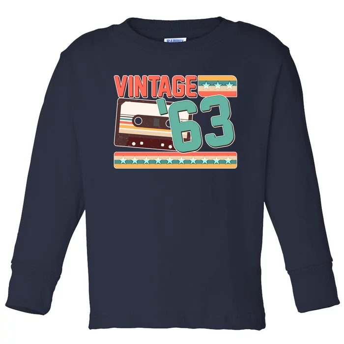 Vintage 1963 60th Birthday Cassette Tape Toddler Long Sleeve Shirt