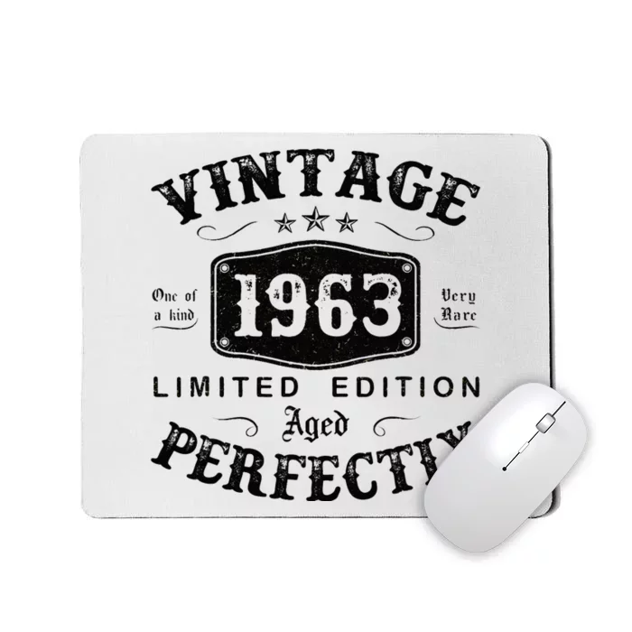 Vintage 1963 60 Years Old 60th Birthday Gifts Mousepad