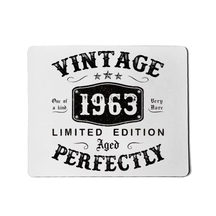 Vintage 1963 60 Years Old 60th Birthday Gifts Mousepad