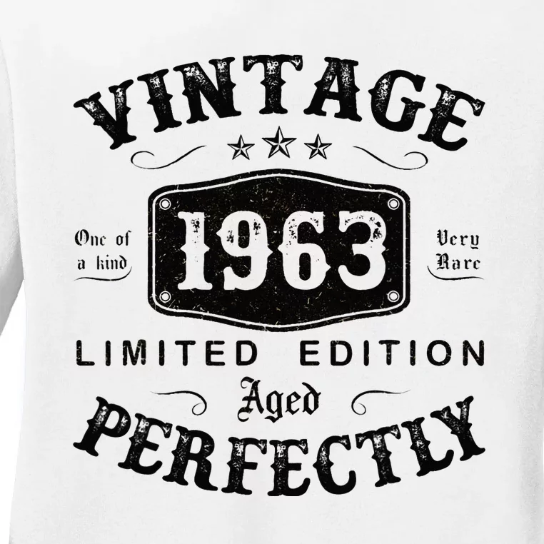 Vintage 1963 60 Years Old 60th Birthday Gifts Ladies Long Sleeve Shirt