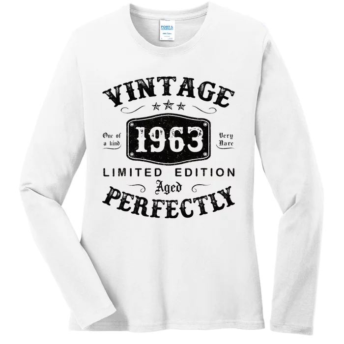 Vintage 1963 60 Years Old 60th Birthday Gifts Ladies Long Sleeve Shirt